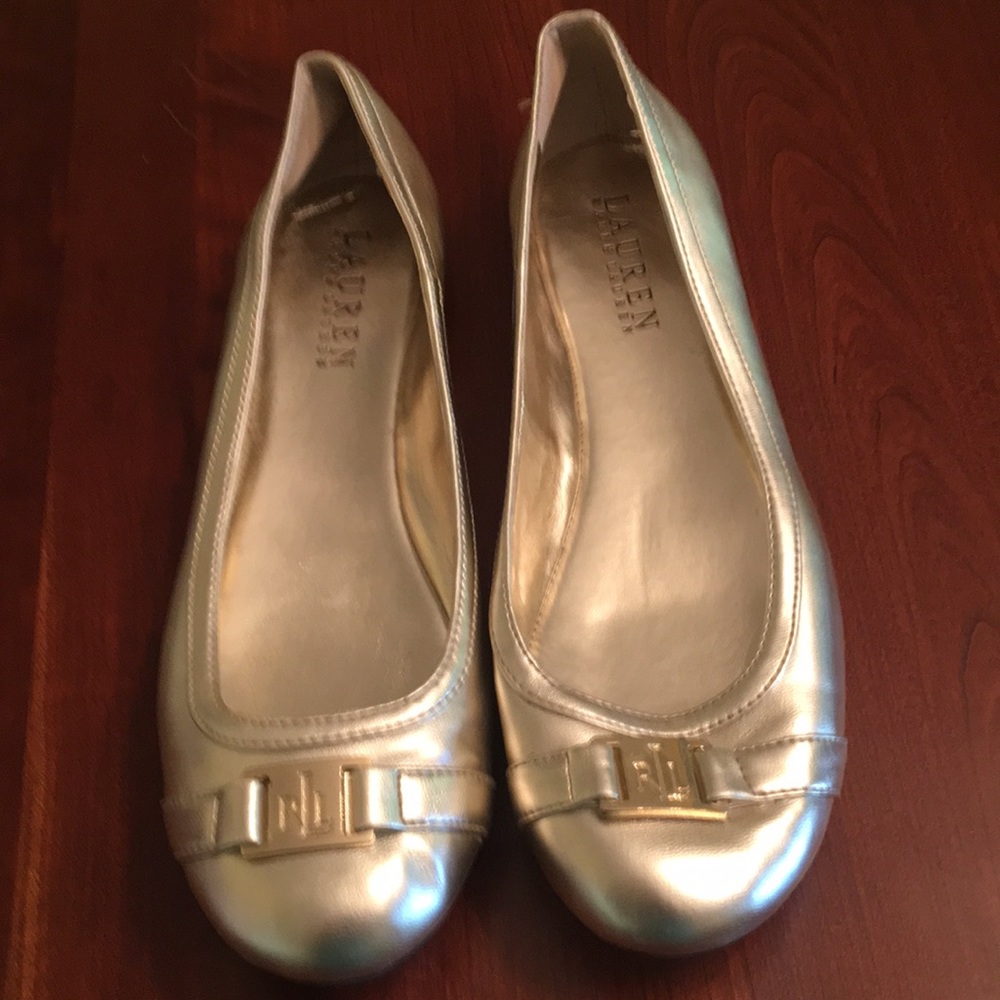 Lauren Ralph Lauren gold flats